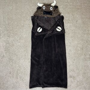 Kids Lazy One Wearable Hooded Fleece Animal Blanket (Buffalo / Bison)